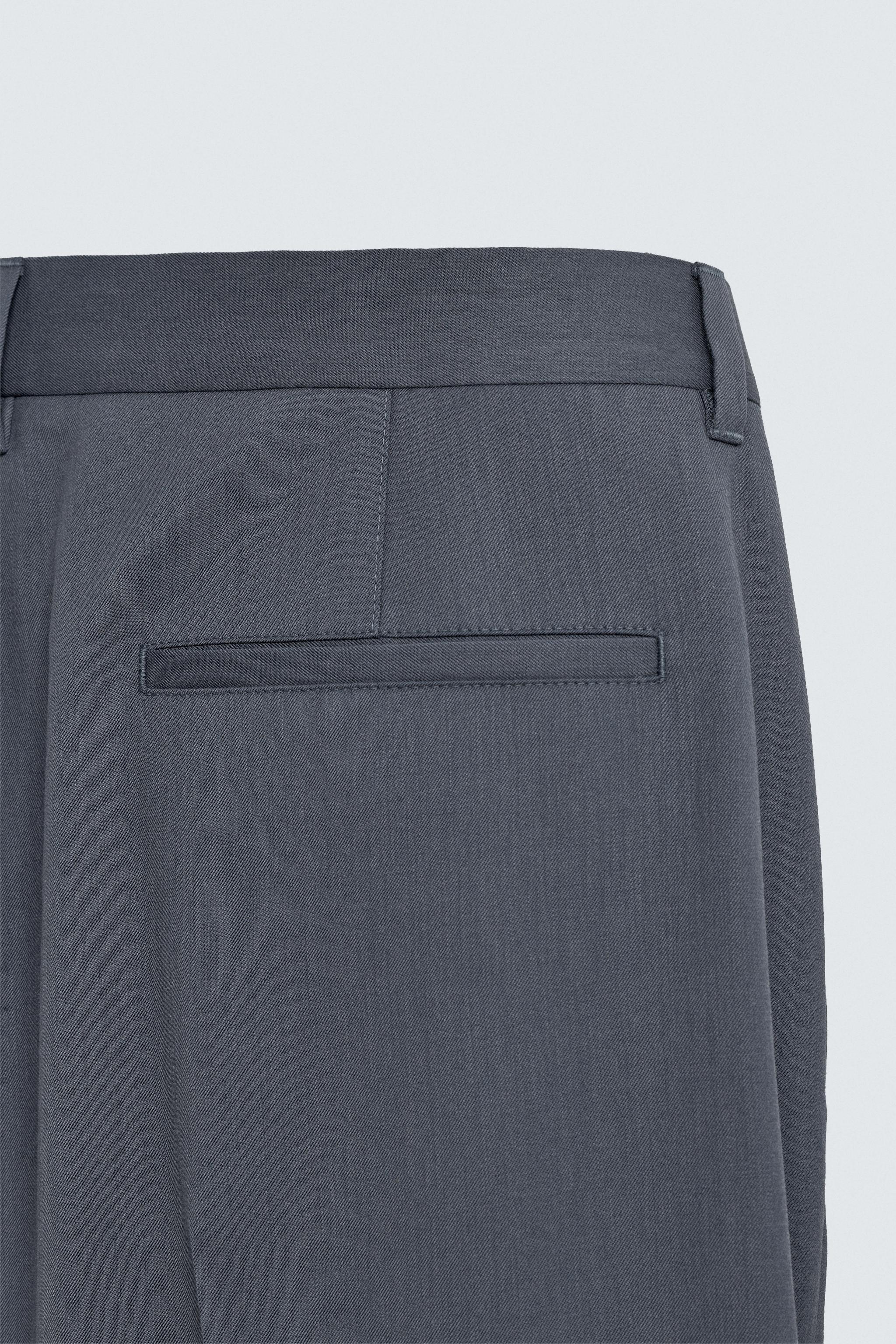 WOOL BLEND FLARE FIT SUIT PANTS